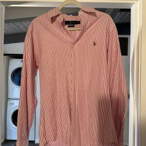 Ralph Lauren Red and White Striped Shirt
